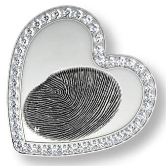 Imprint On My Heart creates custom fingerprint jewelry in sterling silver, 14k, 18k gold and platinum.