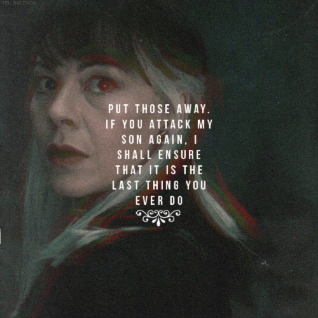 Pureblooded wife of Lucius Malfoy and mother of Draco.  #DeathEaters Younger Sister of Bellatrix