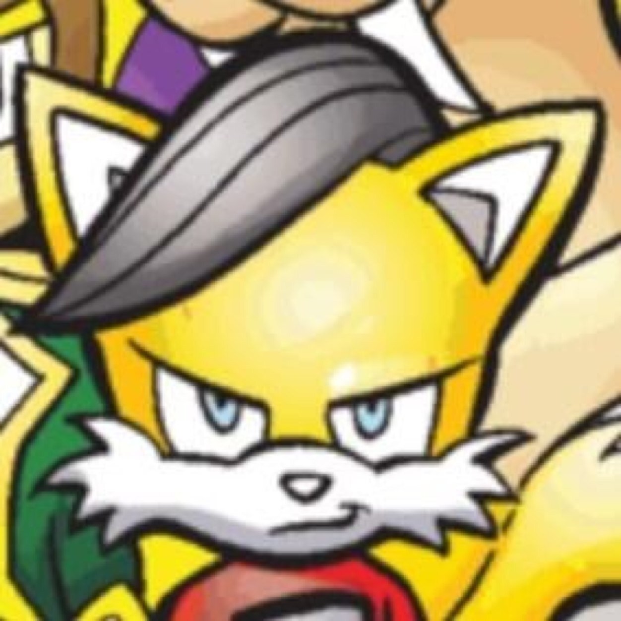 I am a rebellious version of Tails, I can get violent when I want to. So you be very careful around me. I have no allies. [Comic/Canon #SonicTwitter #Notlookin]