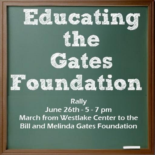 The public educates the Bill and Melinda Gates Foundation about how their corporate policies impact their lives.