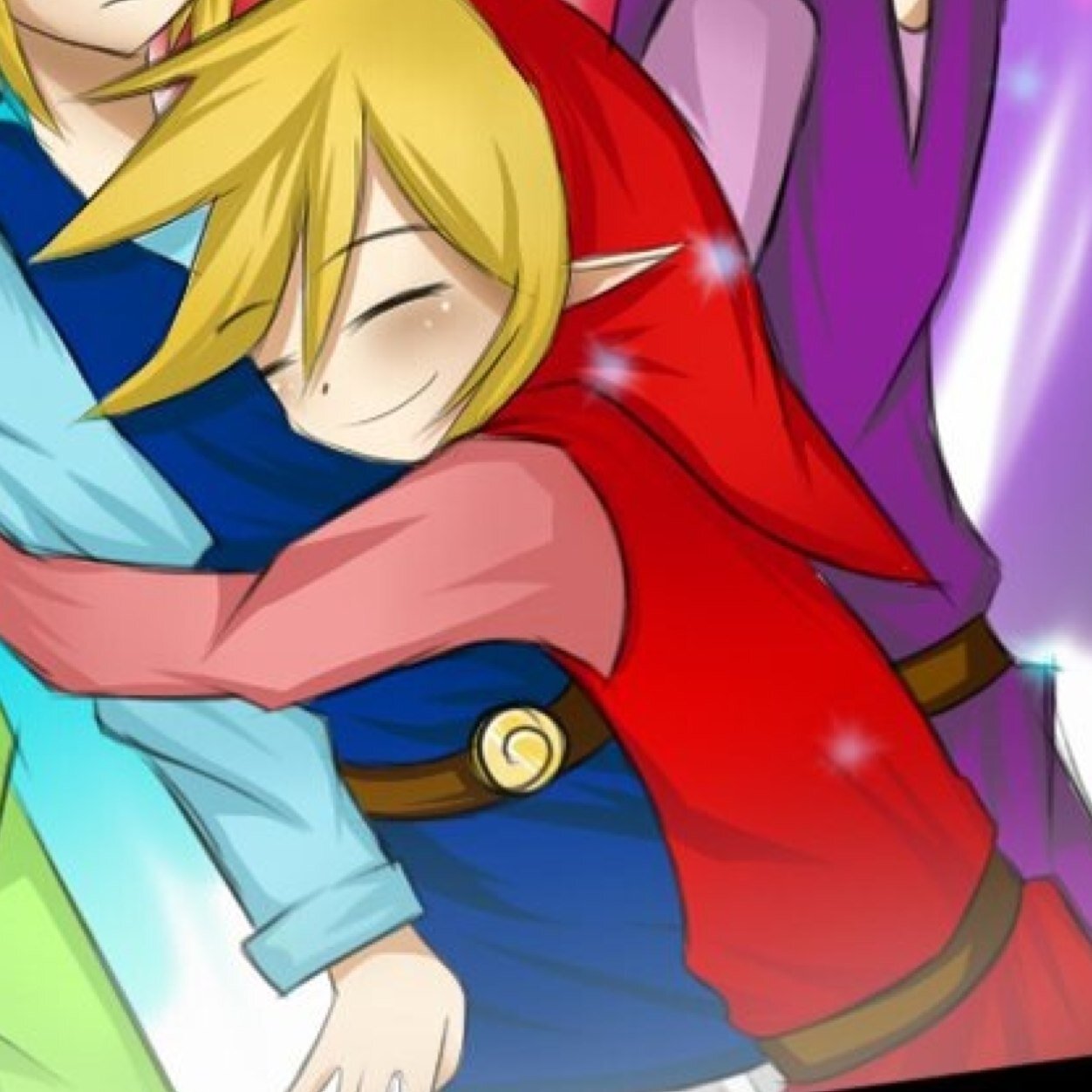 Hai! I'm Red! The optimstic and kind one of the Four Sword. I tear up pretty fast but i try not to or else Blue hits me again! {#LoZRP #IC}