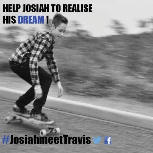 SiahMeetTravis's profile picture. Josiah is 14 years old and was diagnosed in February 2014 with a rare brain tumour. His biggest dream is to meet @travisbarker, drummer of @blink182