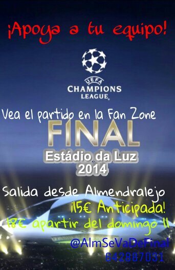Ven a Lisboa por solo 18€! ¿Quieres sentir el aliento de miles de personas celebrando el gol de tu equipo? APUNTATE. SALIDA DESDE ALMENDRALEJO