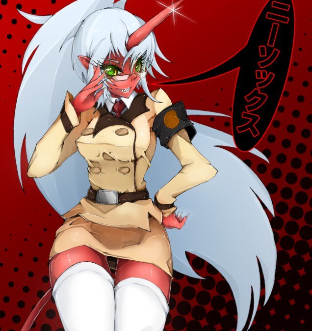 my name is kneesock im demon sister i blush ealry~ darling and rule. Im calmer type #taken by @BLACK_SHOOTR   If you slut girl off of him  #demon #nerd