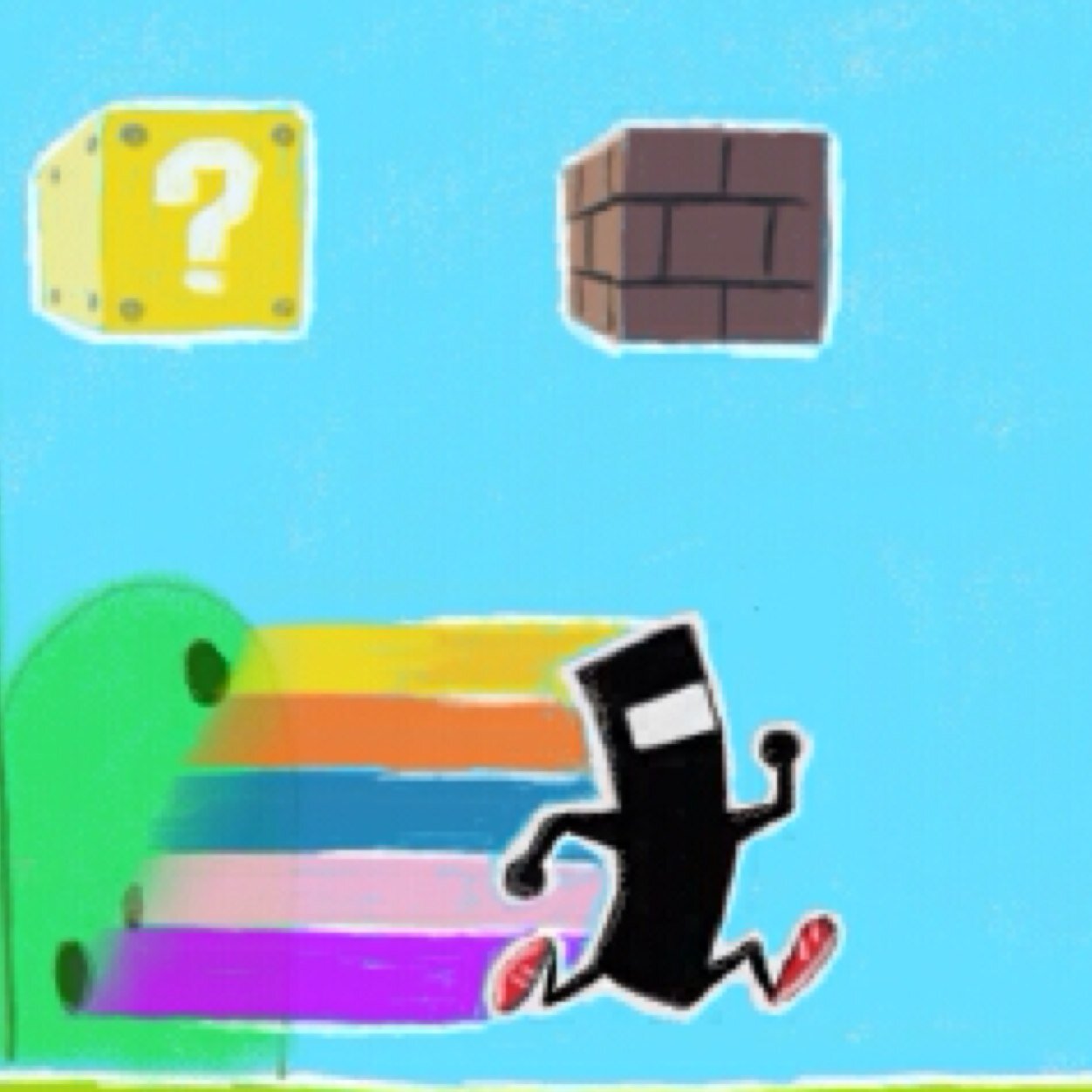 I'm CommanderVideo! Nice to meet you! Anyway, I run. alot. You may know me from BIT.TRIP Runner or Runner2. Im also from some other BIT.TRIP games.