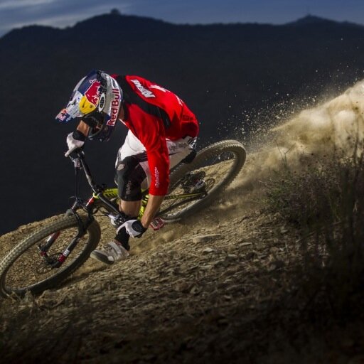 Just a large kid having fun on Specialized bikes