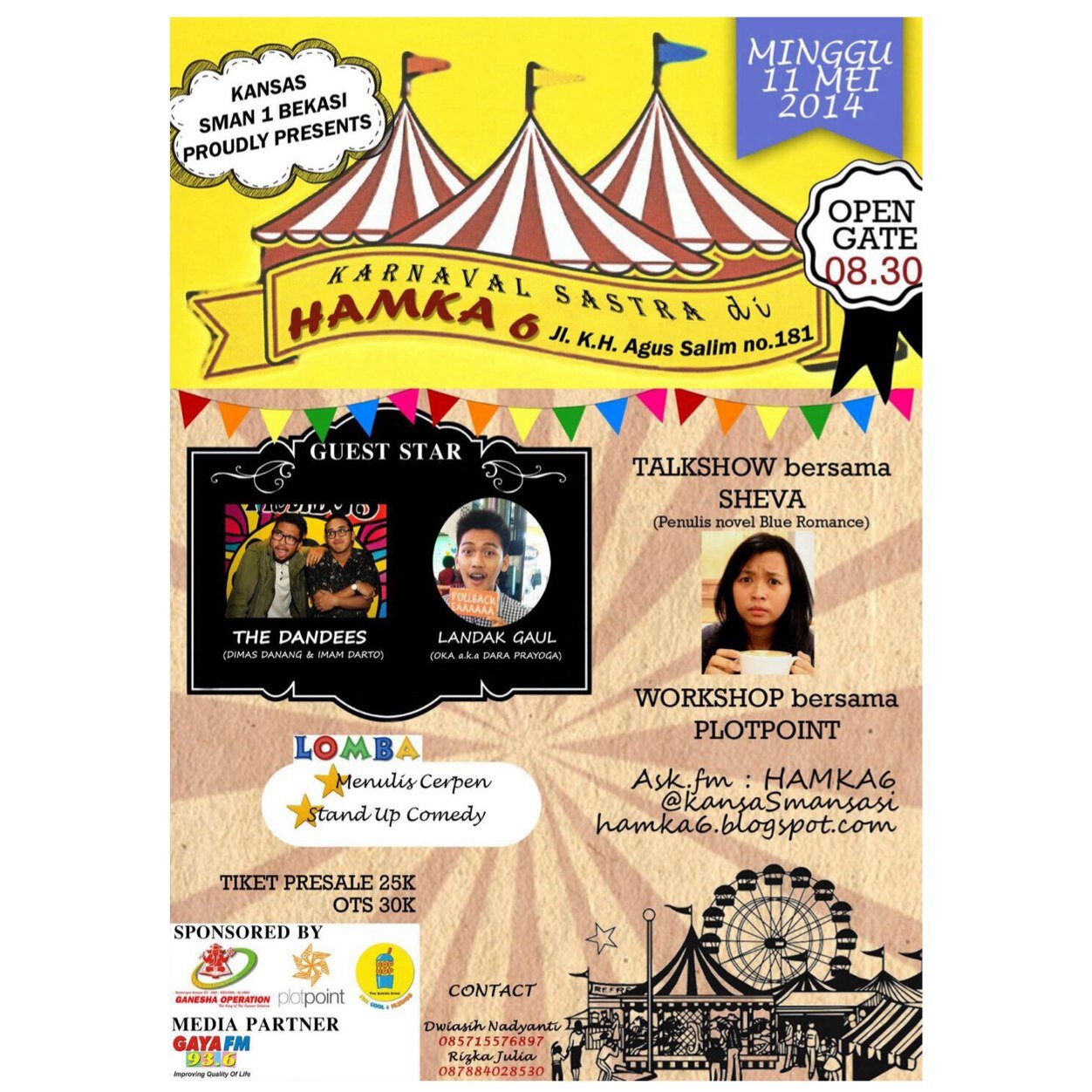 HAMKA 6 Karnaval Sastra 11 MEI 2014! | Lomba cerpen, musikalisasi puisi, stand up comedy | kansasmansasi@yahoo.co.id | ask.fm : HAMKA6.
