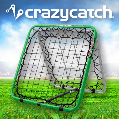 The Crazy Catch is a unique ball sport reflex trainer that features a double rebound net design that provides both unpredictable and predictable ball return
