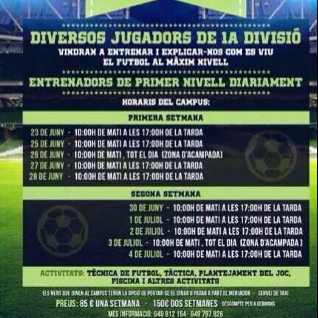 CampusElPla's profile picture. Campus Tecnificació de Futbol El Pla de Santa Maria. Per a nens i nenes d'entre 5 i 15 anys. Telèfons de contacte: 645912154 i 649797826.