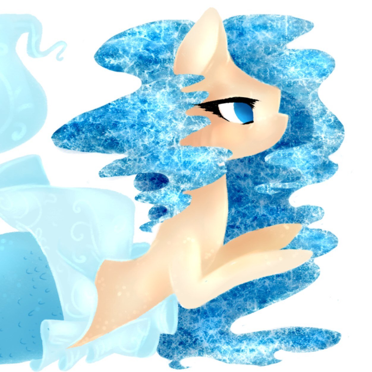 Im DoGa a Merpony who lives at a zoo or with @Kaierro500, and a female. (Im no name, a dying homeless filly)