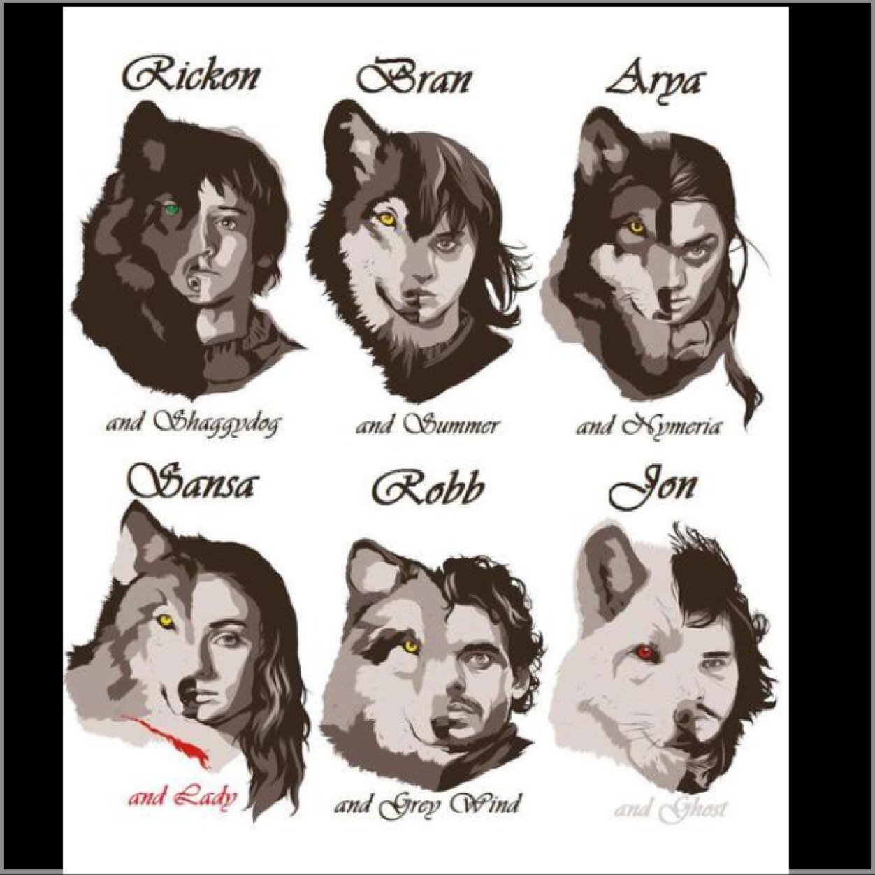 housestarkwolf's profile picture. The defenders and loyal companions of the children of house stark.. Nymeria Summer Shaggydog Ghost R.I.P Greywind and Lady