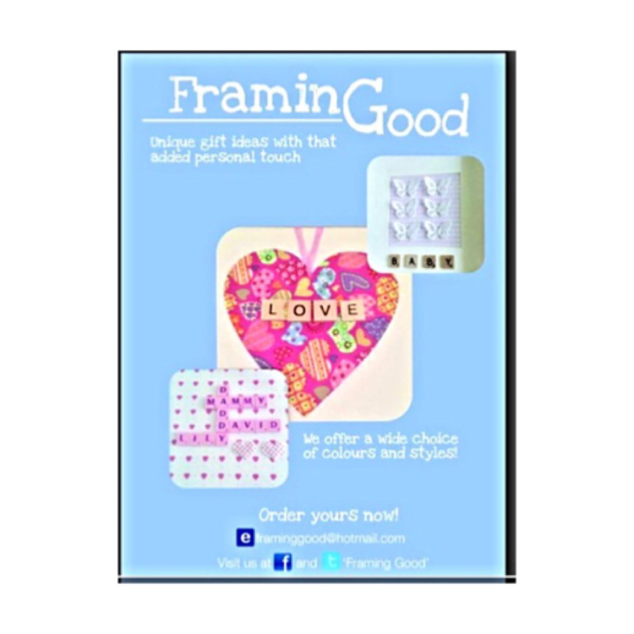 Personalised frames.