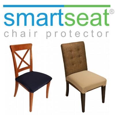 SmartSeat chair protectors protect your dining and kitchen chairs from stains, spills and daily wear.  They are waterproof, washable and comfortable to sit on.