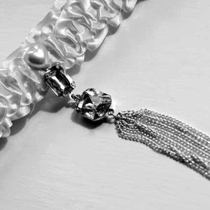 Saucy, Girly, Burly or Bridal. Embellished garters made to order.