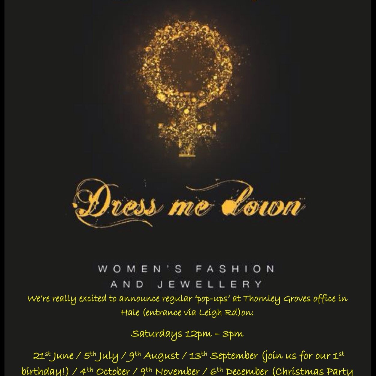 Affordable, funky, fashion & jewellery -  We host parties & events  &  pop up shops - Facebook - dressmeupdressmedown - Cheshire based - Support local business!