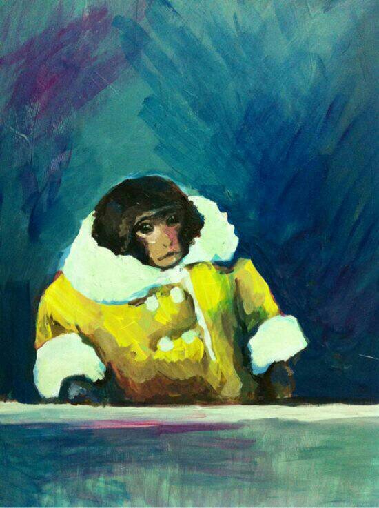 Monkey on the stand.