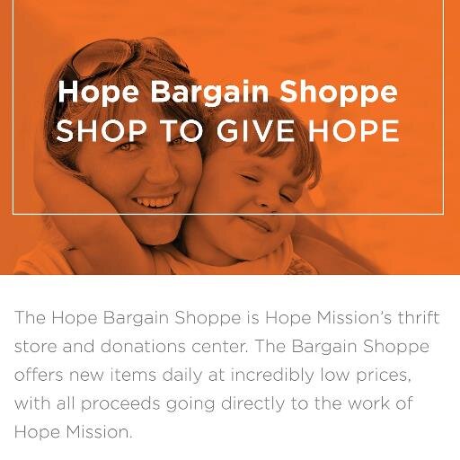 Hope Bargain Shoppe serves as Hope Mission’s thrift store and donations center with all proceeds going directly to the work of Hope Mission. #yeg #yegdt