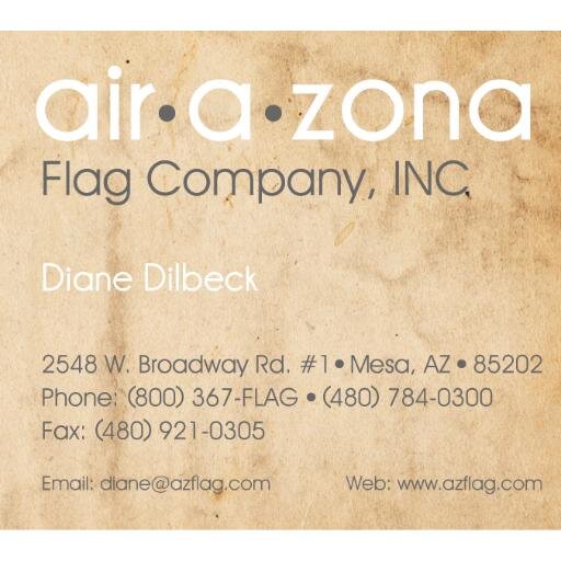 Air-A-Zona Flag Company, Inc. offers a wide variety of U.S., State and Foreign flags, as well as Custom Flags, Banners, Table drapes.