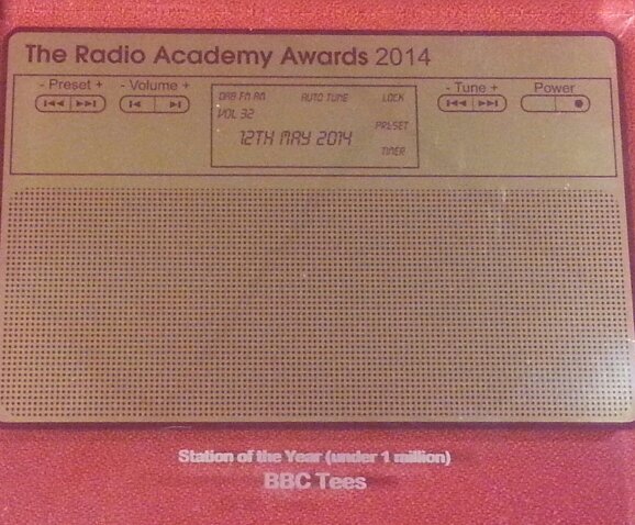 I work for BBC Tees - Gold Award Winners for Station of the Year at the 2014 Radio Academy Awards - Views are my own.