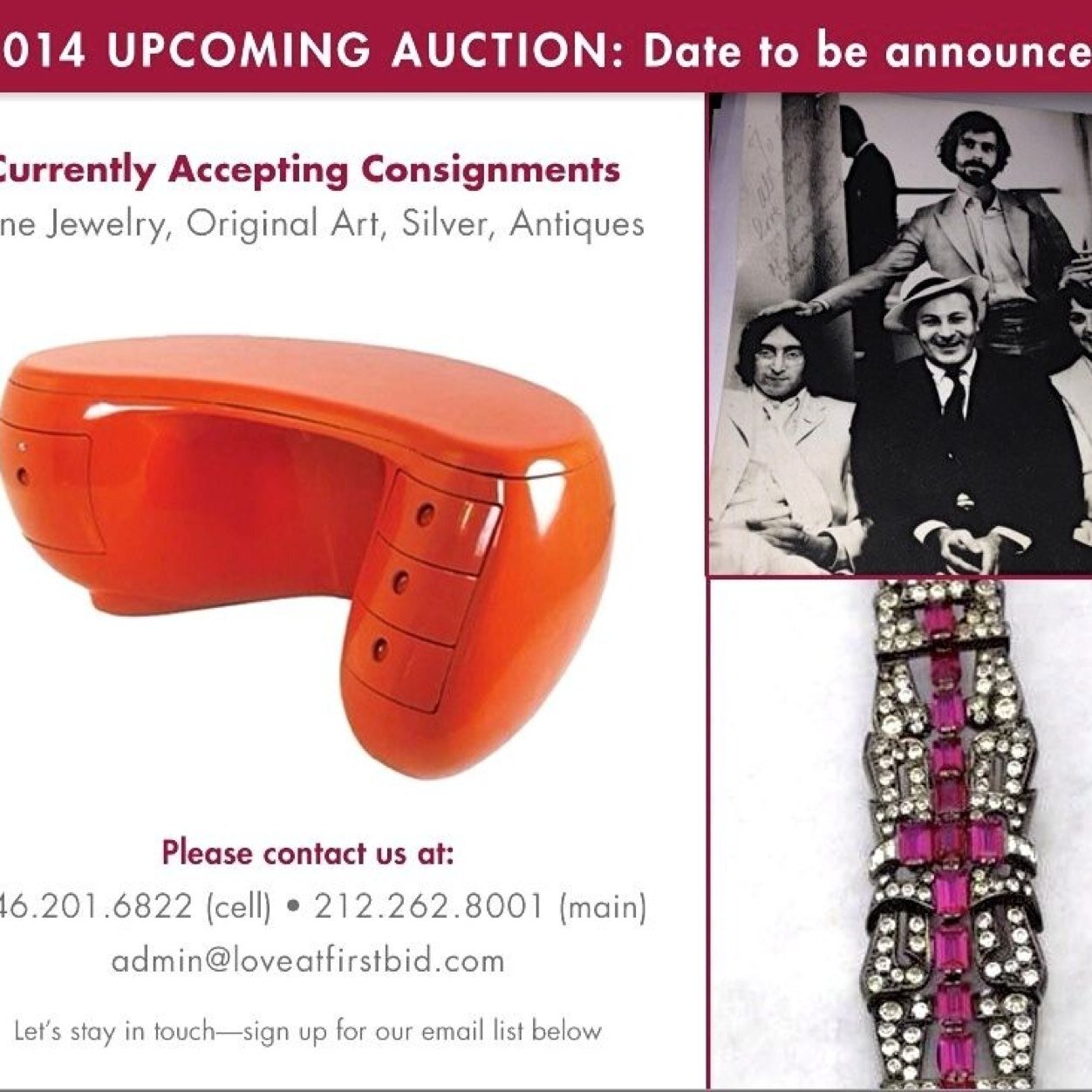 LOVE AT FIRST BID INC. AUCTION NEW YORK vintage couture, estate jewelry, antiques, Estate Services,  #auctionnewyork