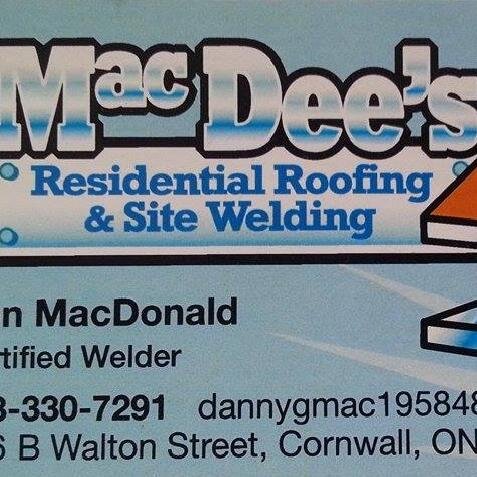 Mac Dee's is a Residential Roofing & Site Welding industry with over 30yrs experience. We offer quality workmanship with a great deal of attention to detail.