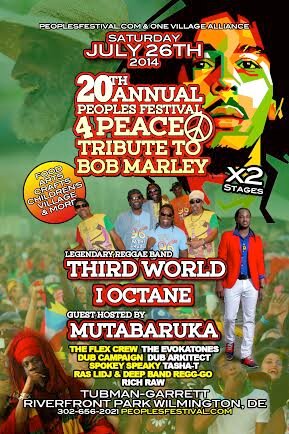 Co-Founder Producer / Peoples' Festival 4Peace Tribute to Bob Marley.  Wilmington, DE http://t.co/JAgAksyGUk