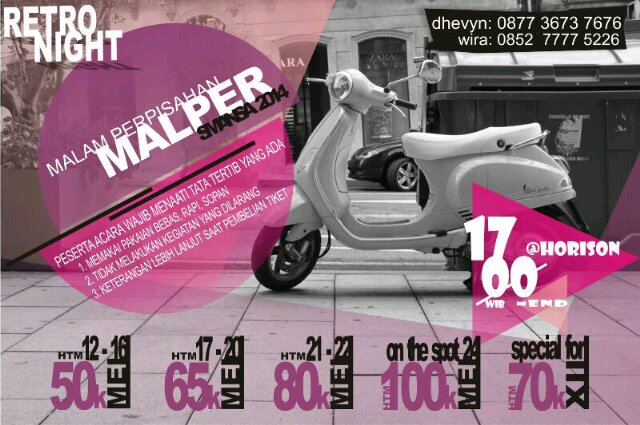 RETRO NIGHT! CP: Dhevyn 087736737676