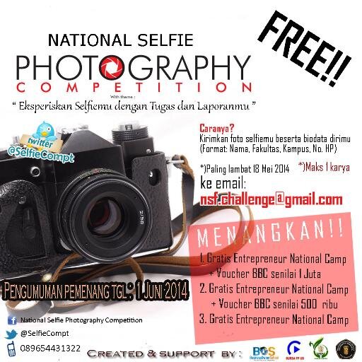 This page is very welcome to you who wanna to join a selfie photo contest. Be fast to join us. REMEMBER: Free for Join ! :)