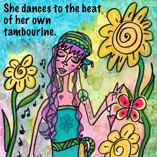 I've been an artist since birth it's the center of my bohemian life. It's rainy days & Dylan on vinyl. Its paint stained everything & that's ok its peaceloveart
