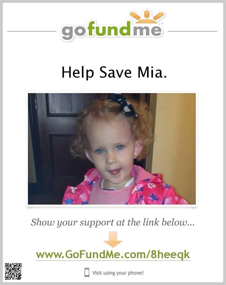 Helping to raise funds for Mia, a 3 year old girl with a very aggressive brain tumor. Every donation is much appreciated! For more info see Mia's page below.