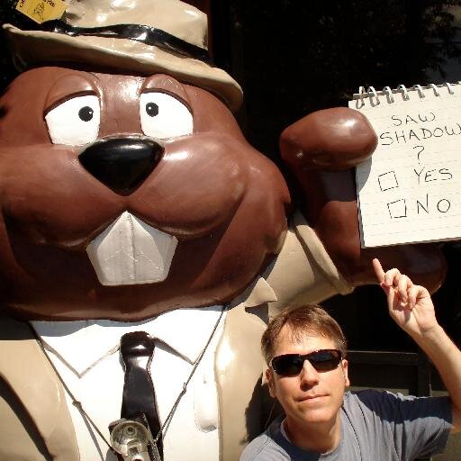 Re-tweets are not necessarily endorsements. And yeah that's Punxsy Phil in the pic.