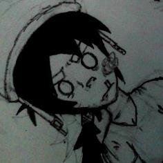 The new groupee for Gorillaz. Or, well, I sort of washed up on some plastic hill and now Murdoc won't let me go home. [Images of Katt either drawn by me or Jaz]