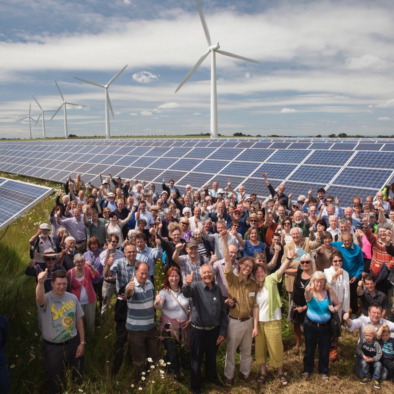 Westmill windfarm. 2,500 members collectively who own a 6.5MW project