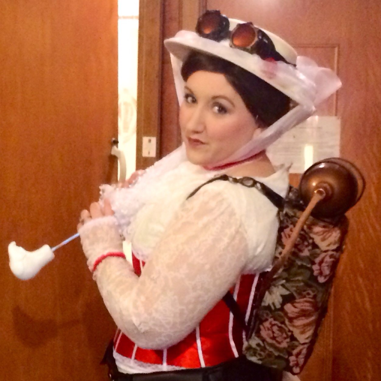 Steampunk princess sailing around the world in her airship.