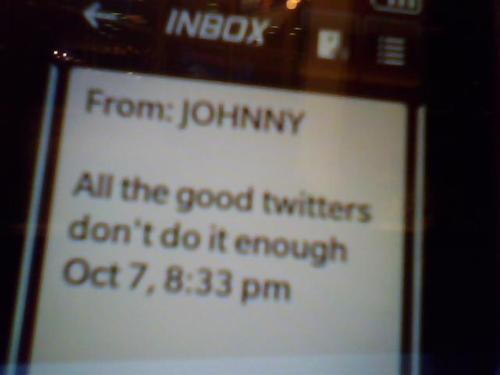 johnnytexts's profile picture. It's like Tourette's Syndrome, but in texting form.