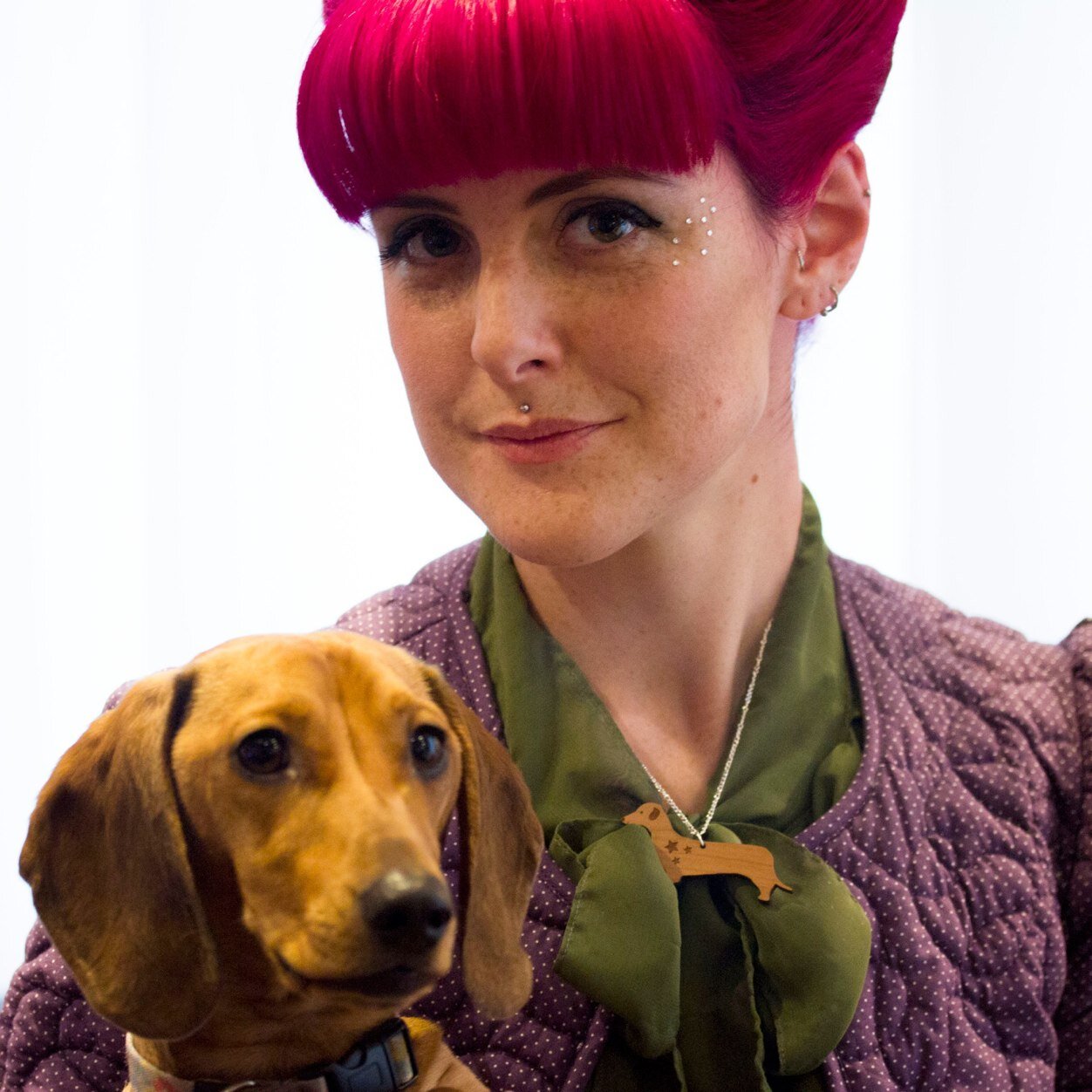 A girl and her sausage dog on a fashion adventure!