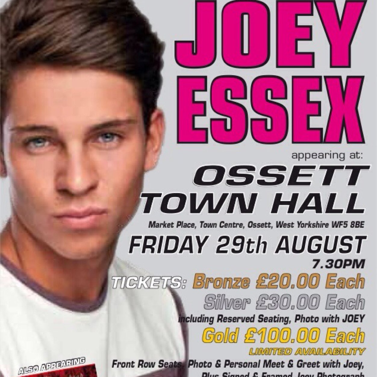 We are a West Yorkshire based Events Business, specialising in Celebrity meet & greet evenings......follow for regular updates. E:celebritypromotions@icloud.com