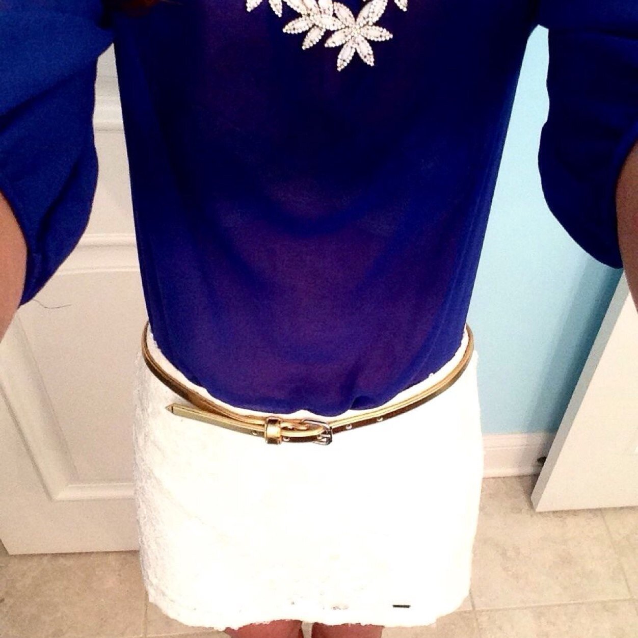 Keepin' it Midwest preppy. Iowa bred, corn fed, nothin better than the blue white & red.