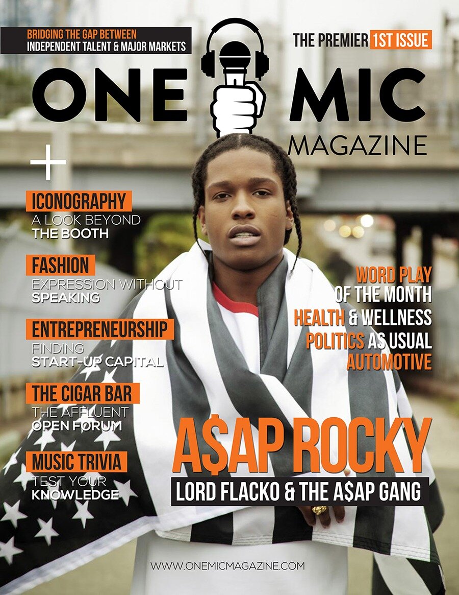 One Mic Magazine is a print publication created by industry tastemakers ranging from active A&R’s, Publicist’s, Management and Marketing Executives.
