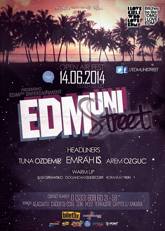 Ankara'nın en büyük elektronik müzik festivali EDMUniStreet, 14 Haziran'da Terra Site'de müzikseverler ile buluşuyor.