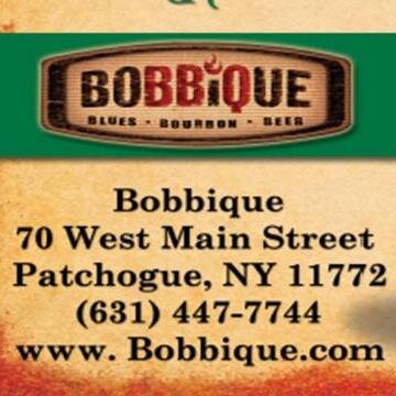 BobbiqueBBQ's profile picture. Located in Patchogue, BOBBiQUE has become the destination spot for Long Islanders in search of great barbecue food, authentic blues, and amazing craft beer.