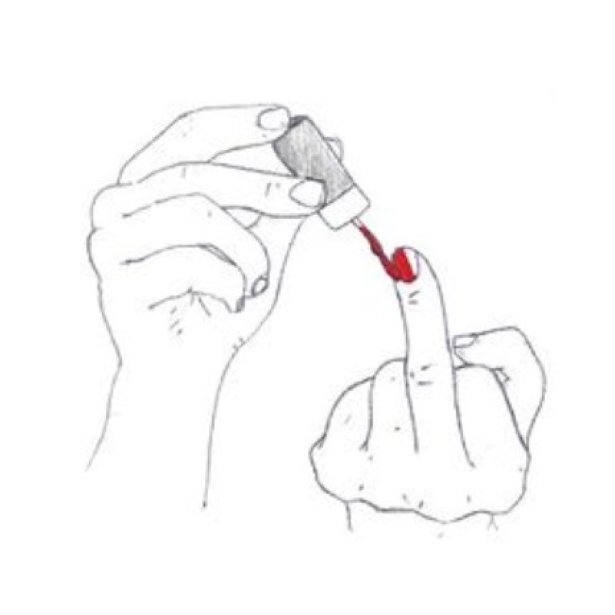 Hold your head up, and your middle finger higher.