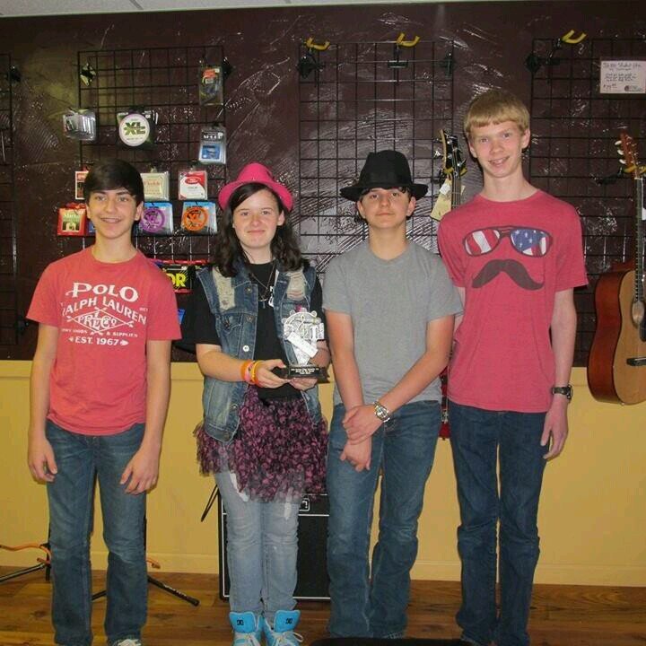 Young musicians....Brandon,Cheyenne,James and Presley