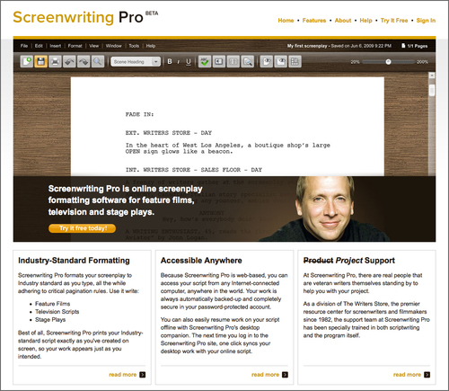 Online screenwriting software that's always ready for action.