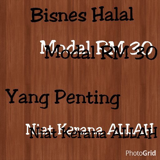 bisnes ini memerlukan keikhlasan hati, kejujuran, dan niat kerana ALLAH .