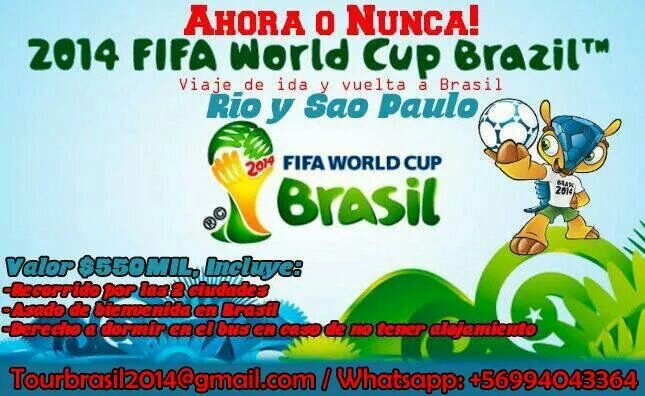 BusmundialBrsil's profile picture. Vamos en bus Rio de Janeiro y Sao Paulo, 14 dias siguiendo a la Roja en la caravana chile  Brasil 2014
 recorriendo playas y otras ciudades,es ahora o Nunca.