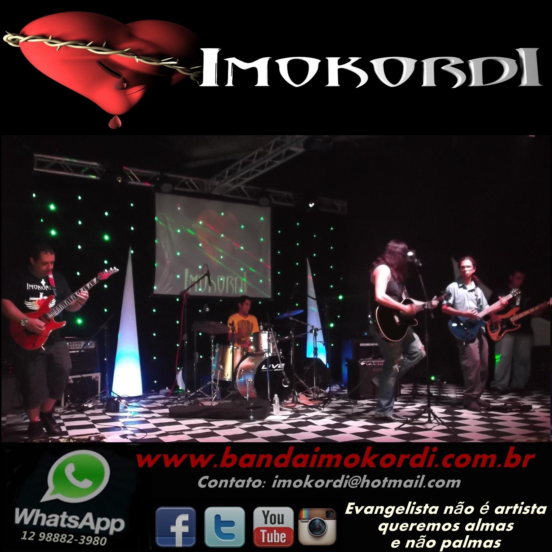 Ola somos a BANDA IMOKORDI , somos do vale do Paraíba – SP somos uma banda de pop rock , obrigado pelo apoio gente vcs sao d+