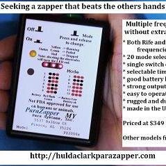 Hulda Clark ParaZapper, zapper beyond Hulda Clark specifications with Rife Frequencies destroys many microbes, Cancer Alternatives Book