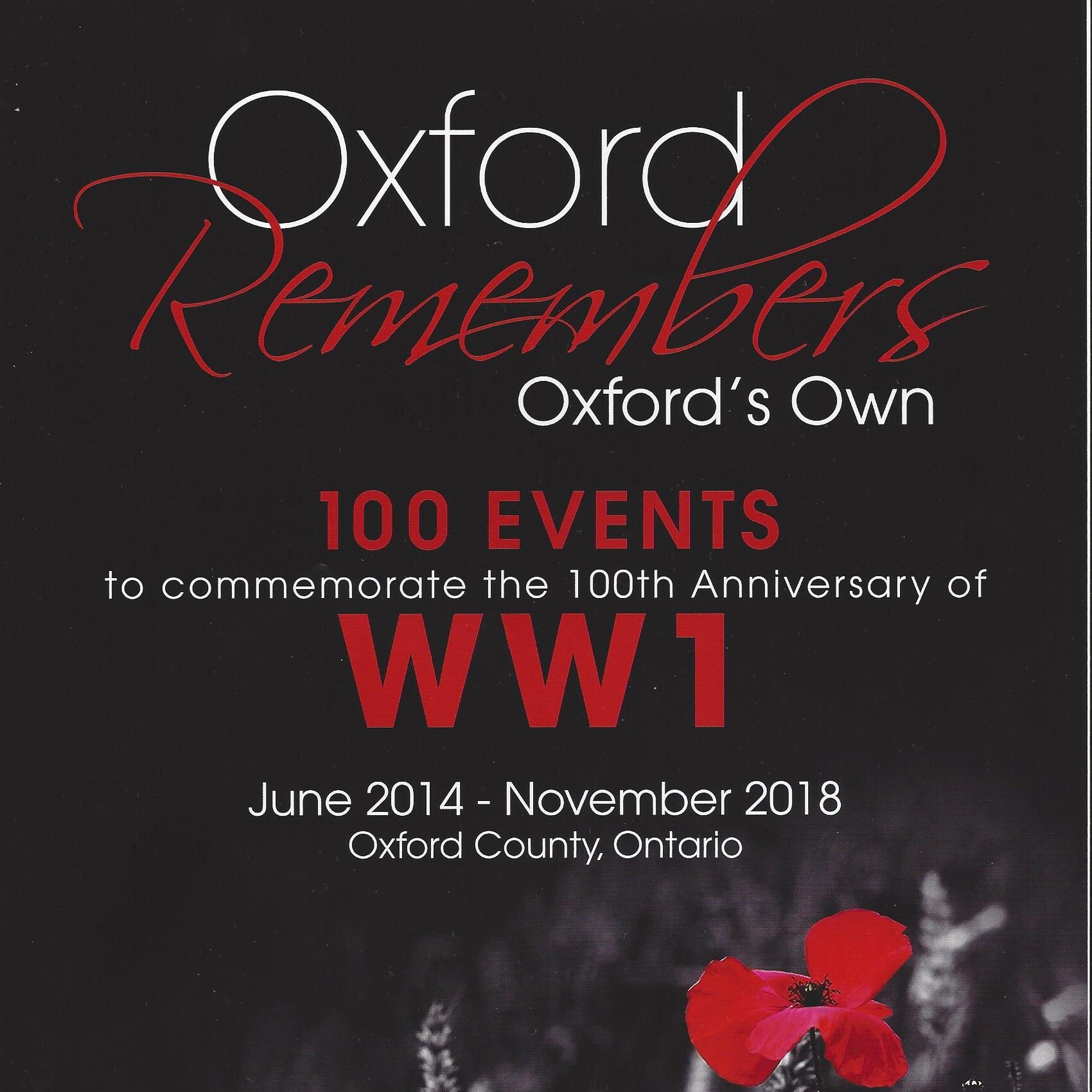 OxfordRemembers's profile picture. 100 Events between 2014-18; We Remember/Celebrate/Commemorate @oxfordcounty's First World War Contributions; Tweets by @rebeccabeau14