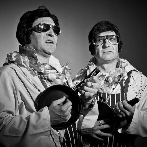 A comedy musical cooking double act who also write their own songs. We would like to think THE KING would have approved...TCB, TKE.